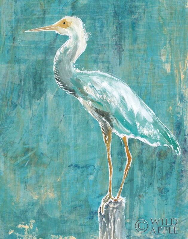 Reproduction of Coastal Egret II Dark by Sue Schlabach - Wall Decor Art