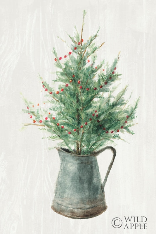 Reproduction of White and Bright Christmas Tree II by Danhui Nai - Wall Decor Art