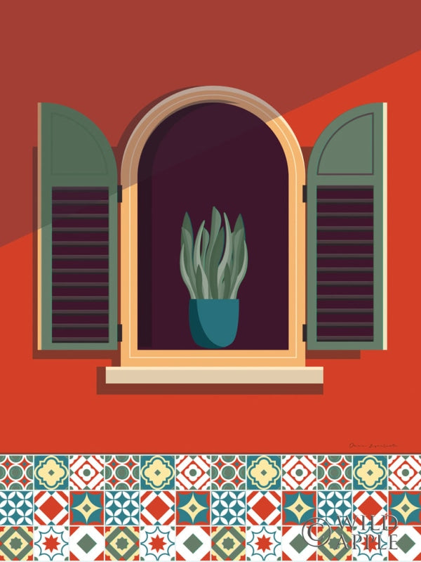 Reproduction of Window Lisboa Sage by Omar Escalante - Wall Decor Art