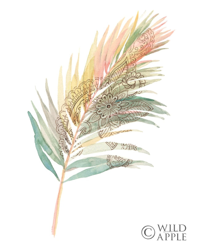 Reproduction of Boho Tropical Leaf III on White by Danhui Nai - Wall Decor Art