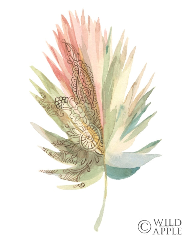 Reproduction of Boho Tropical Leaf IV on White by Danhui Nai - Wall Decor Art