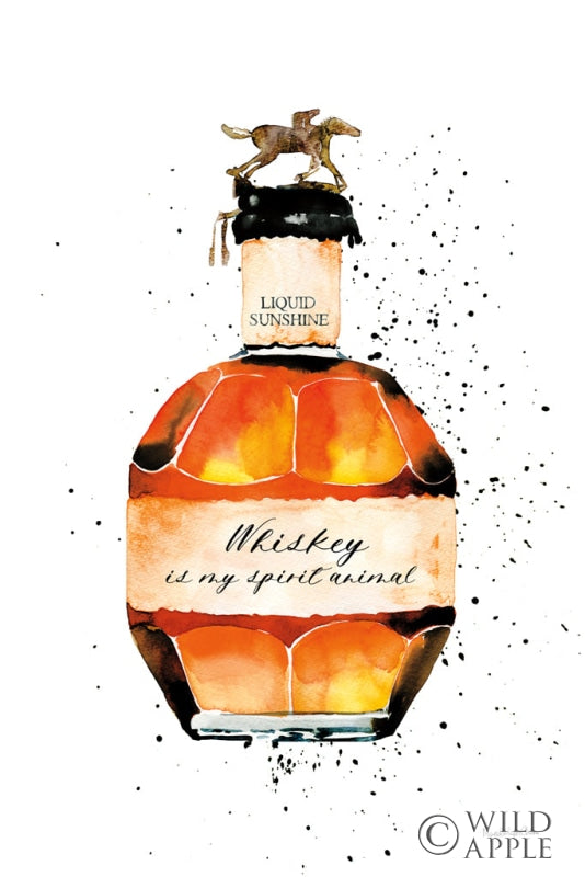 Reproduction of Whiskey is My Spirit Animal by Mercedes Lopez Charro - Wall Decor Art
