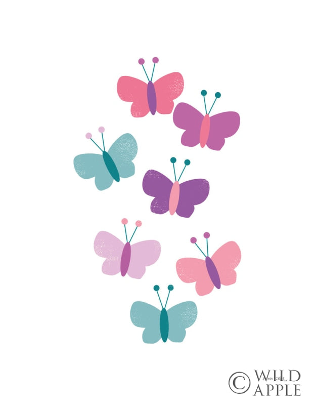 Reproduction of Butterfly Friends Girly by Ann Kelle - Wall Decor Art