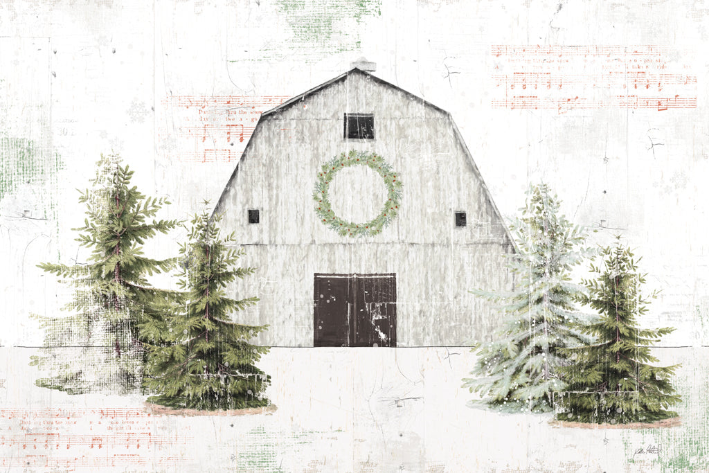 Reproduction of Wooded Holiday I Barn by Katie Pertiet - Wall Decor Art