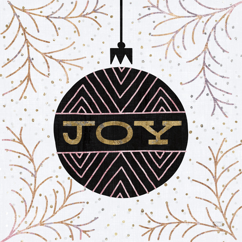 Reproduction of Jolly Holiday Ornaments Joy Metallic by Michael Mullan - Wall Decor Art