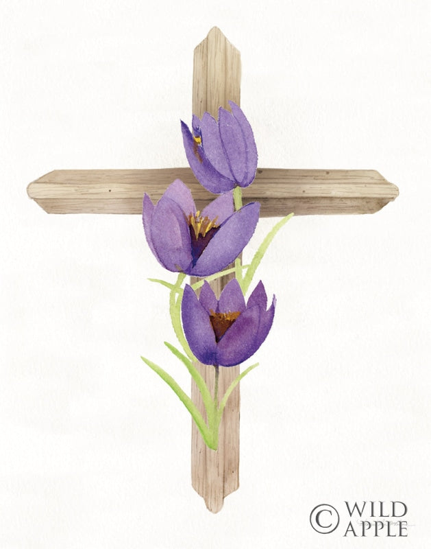 Reproduction of Easter Blessing Cross II Crocus by Kathleen Parr McKenna - Wall Decor Art