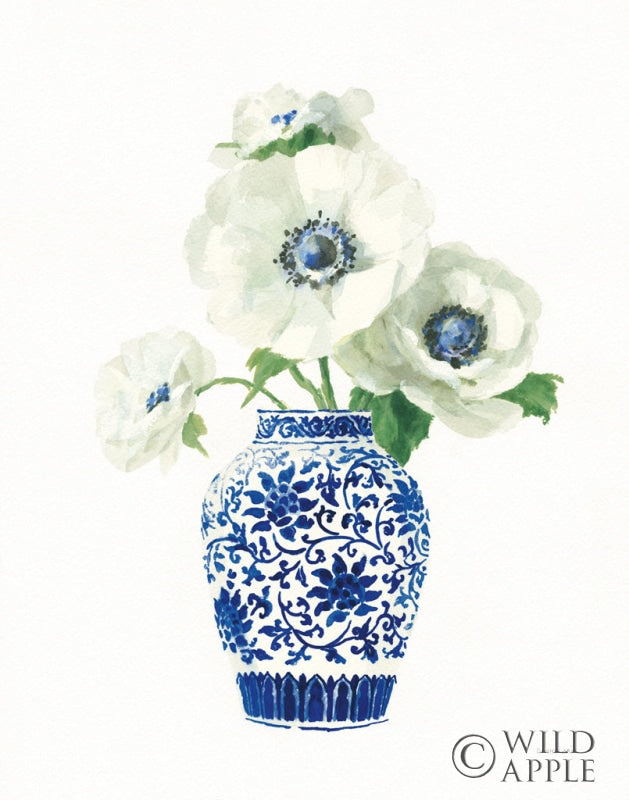 Reproduction of Floral Chinoiserie II Cobalt by Danhui Nai - Wall Decor Art