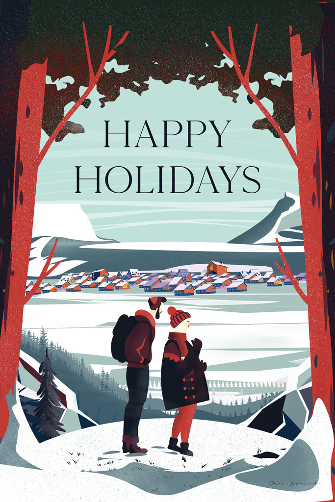 Reproduction of Happy Holidays by Omar Escalante - Wall Decor Art