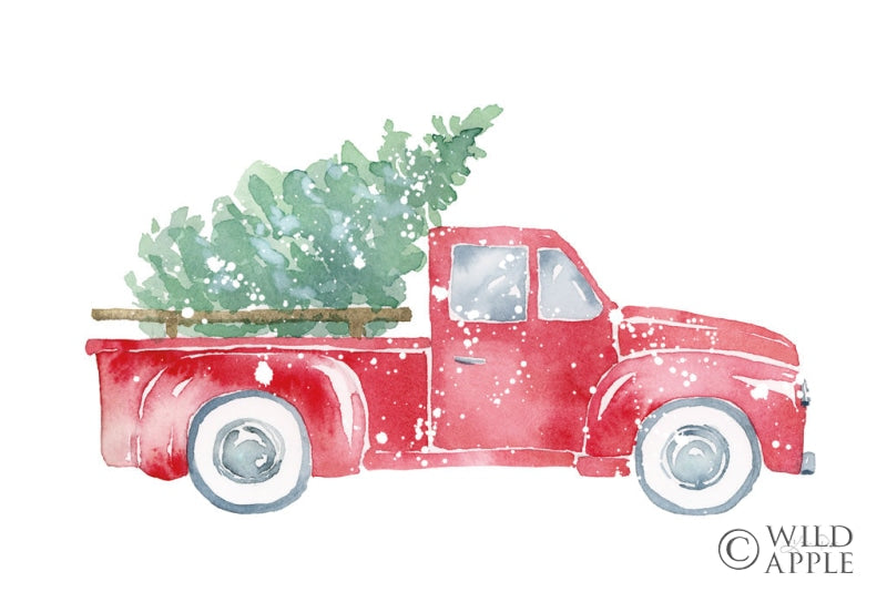 Reproduction of Christmas Truck by Katrina Pete - Wall Decor Art
