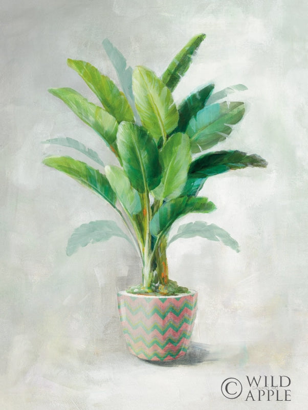 Reproduction of Greenhouse Palm II Chevron Pot by Danhui Nai - Wall Decor Art