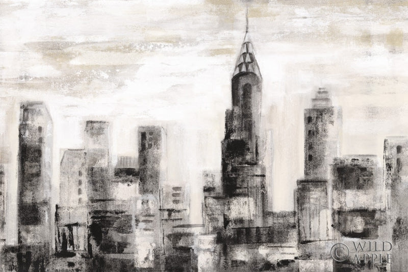 Reproduction of Manhattan Skyline BW Crop by Silvia Vassileva - Wall Decor Art