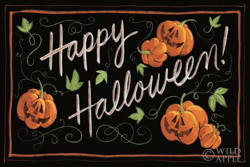 Reproduction of Happy Halloween Jack O Lanterns by Anne Tavoletti - Wall Decor Art