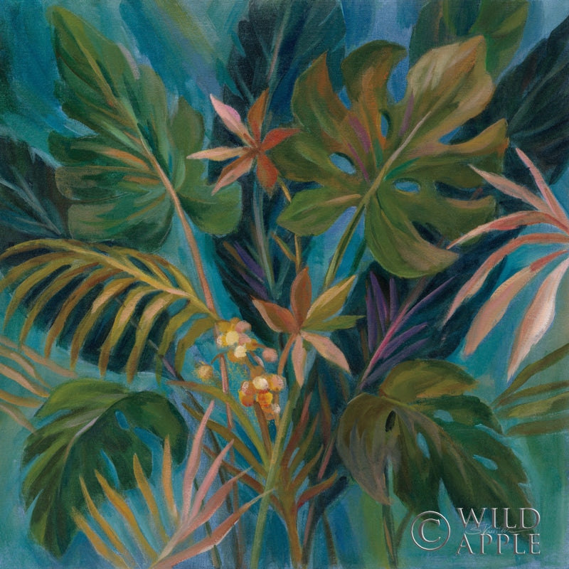 Reproduction of Midnight Tropical Leaves by Silvia Vassileva - Wall Decor Art