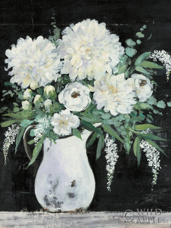 Reproduction of Late Summer Bouquet I Black Crop by Julia Purinton - Wall Decor Art