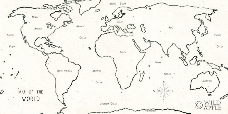 Reproduction of Sketch Map II by Sue Schlabach - Wall Decor Art