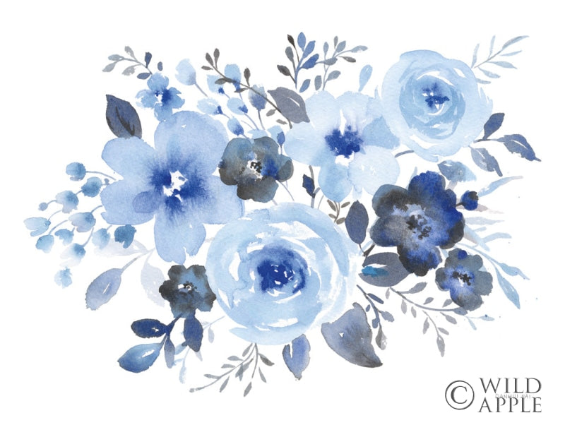Reproduction of Fresh Blue Bower II by Danhui Nai - Wall Decor Art