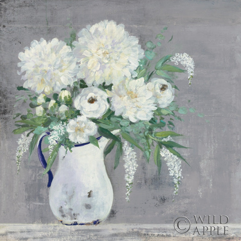Reproduction of Late Summer Bouquet I Light Gray by Julia Purinton - Wall Decor Art
