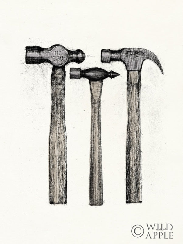 Reproduction of Hammers with Color Crop by Mike Schick - Wall Decor Art