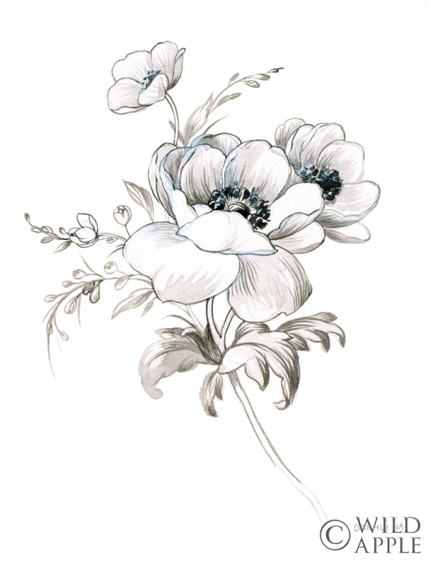 Reproduction of Sketchbook Garden X BW by Danhui Nai - Wall Decor Art