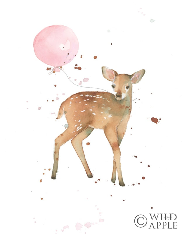Reproduction of Festive Fawn Pink Balloon by Katrina Pete - Wall Decor Art