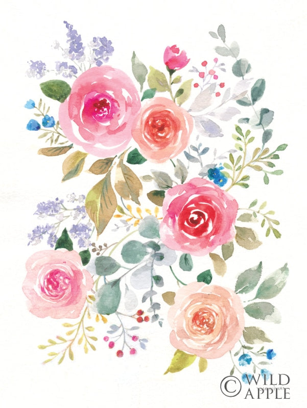 Reproduction of Lush Roses II by Danhui Nai - Wall Decor Art