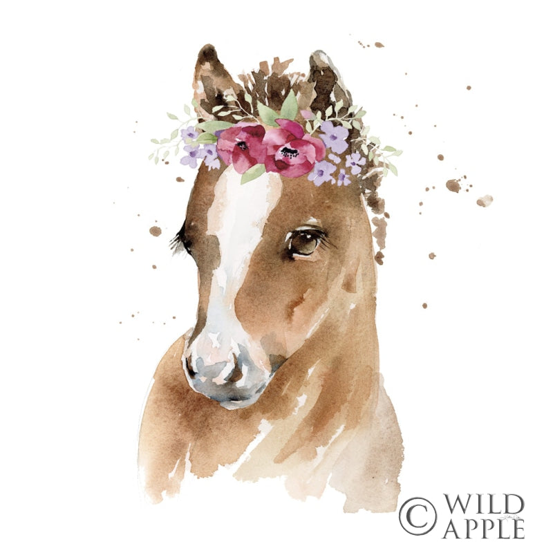Reproduction of Floral Pony Pink Sq by Katrina Pete - Wall Decor Art