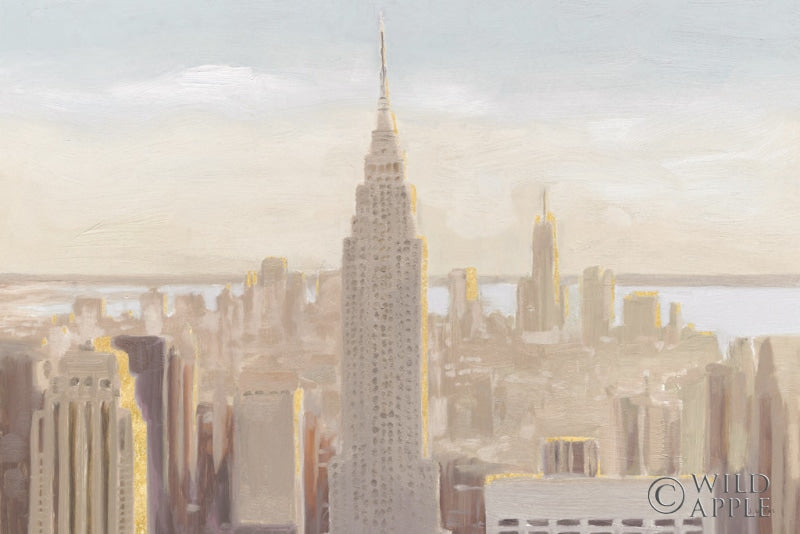 Reproduction of Manhattan Dawn Gold and Neutral by James Wiens - Wall Decor Art