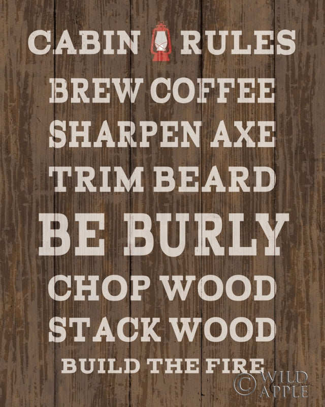 Reproduction of Cabin Life V Dark Wood by Sue Schlabach - Wall Decor Art