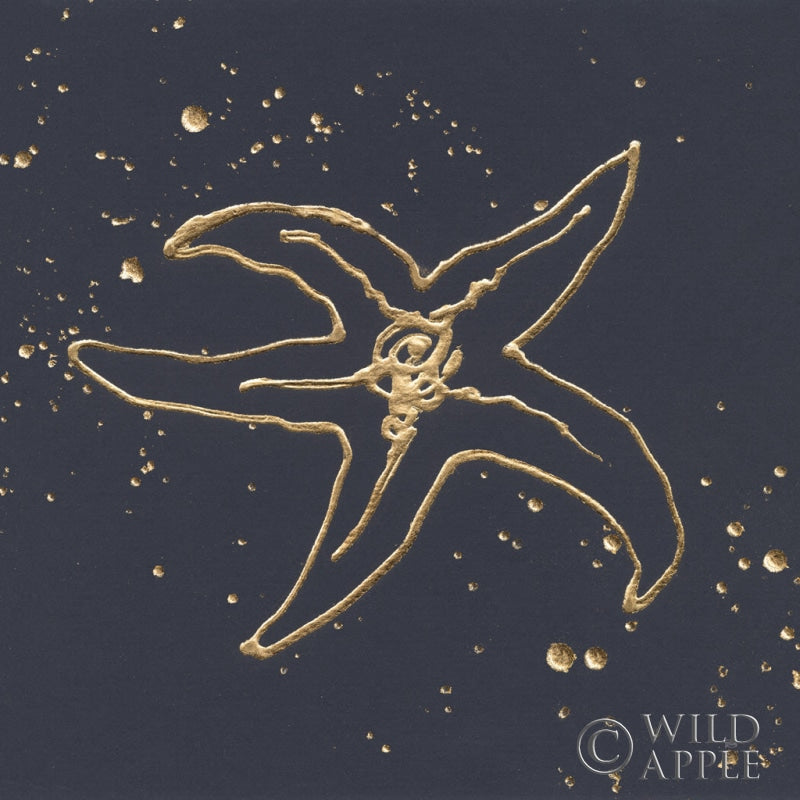 Reproduction of Gold Starfish III by Chris Paschke - Wall Decor Art