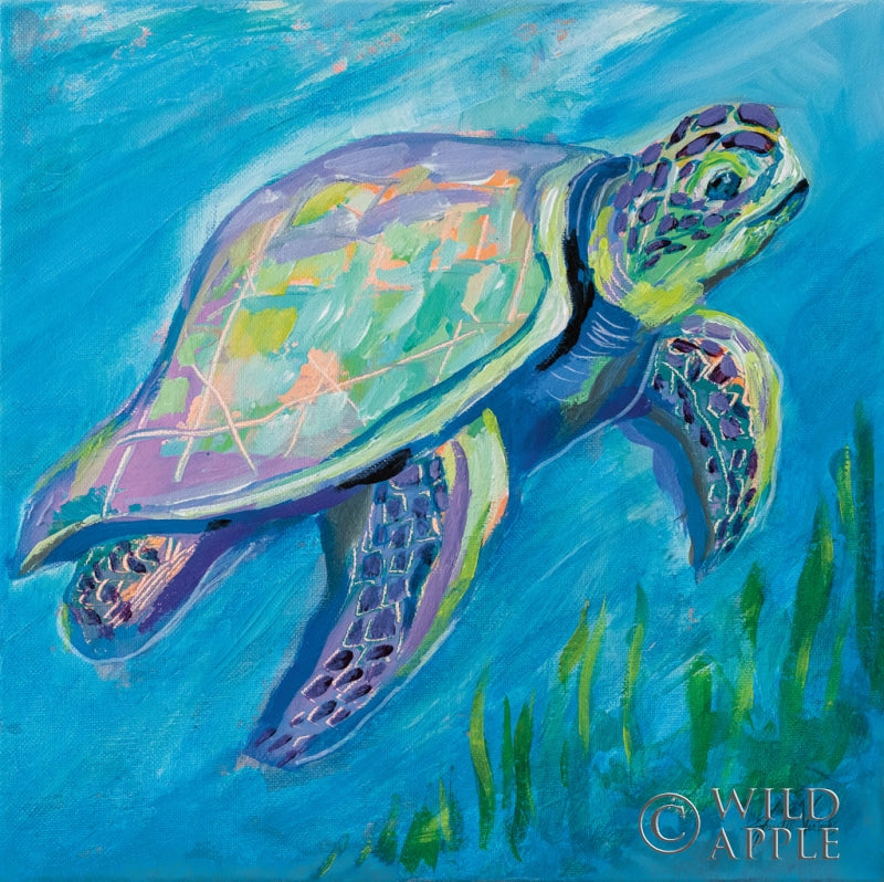 Reproduction of Sea Turtle Swim by Jeanette Vertentes - Wall Decor Art