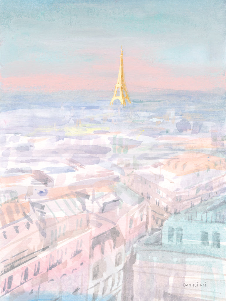 Reproduction of Pastel Paris VI by Danhui Nai - Wall Decor Art
