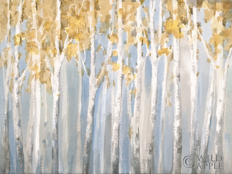 Reproduction of Golden Birches by Danhui Nai - Wall Decor Art