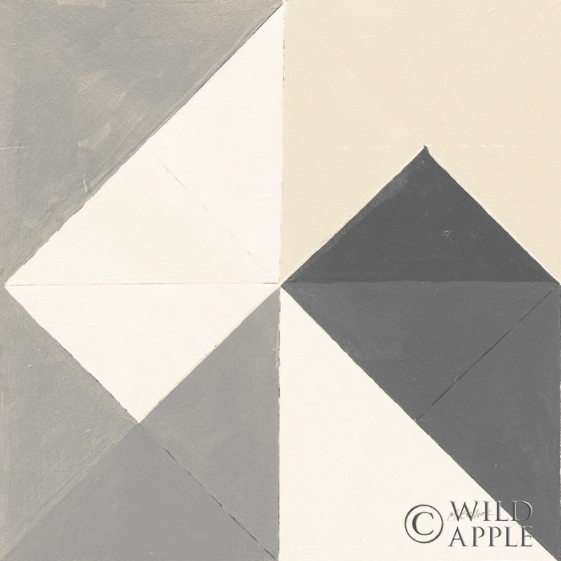 Reproduction of Triangles IV Neutral Crop by Mike Schick - Wall Decor Art