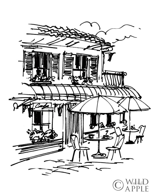 Reproduction of Cafe Sketch I by Anne Tavoletti - Wall Decor Art