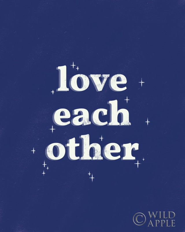 Reproduction of Love Each Other White Indigo by Becky Thorns - Wall Decor Art