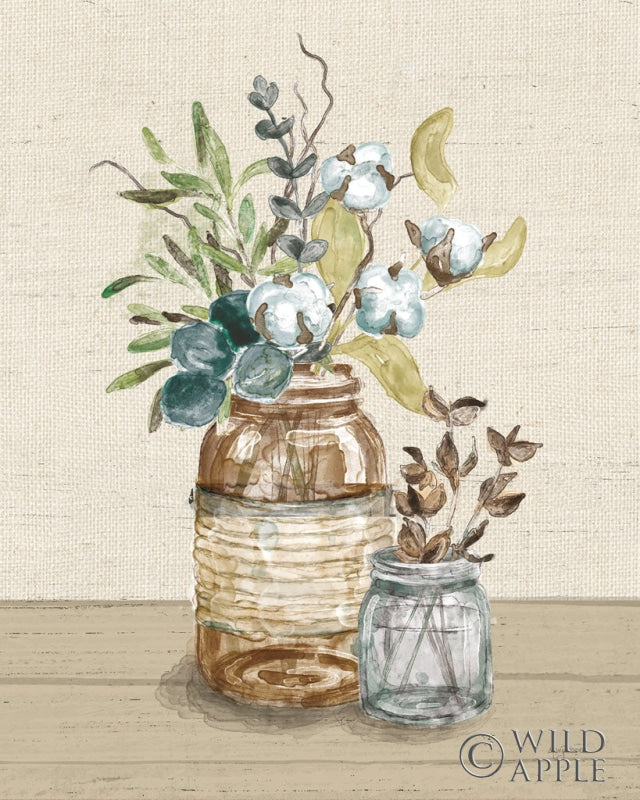 Reproduction of Cotton Bouquet III Cream by Mary Urban - Wall Decor Art