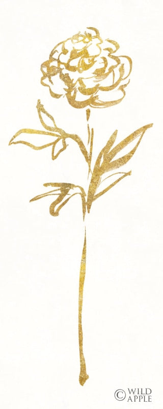 Reproduction of Floral Line II White Gold by Sue Schlabach - Wall Decor Art