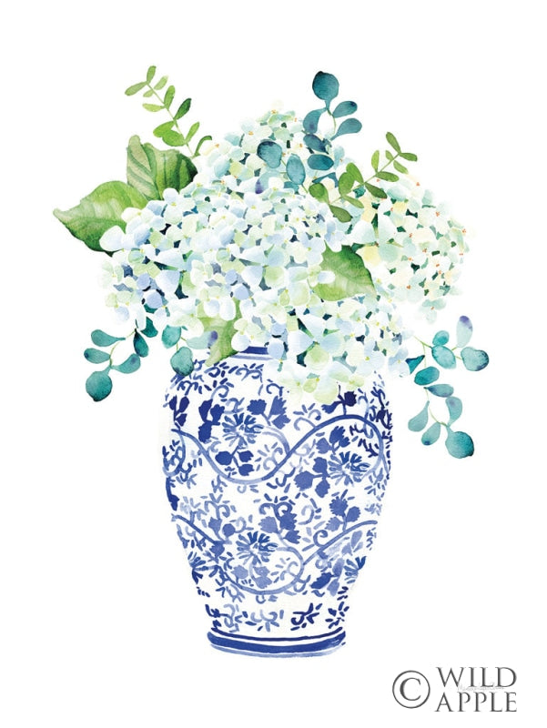 Reproduction of Chinoiserie Hydrangea II by Mercedes Lopez Charro - Wall Decor Art