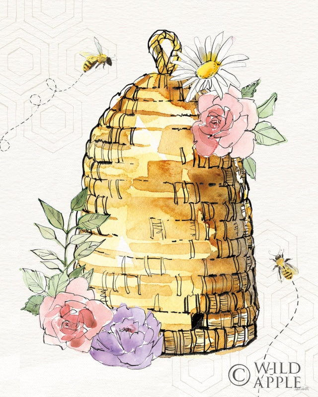 Reproduction of Honeybee Blossoms VI by Anne Tavoletti - Wall Decor Art