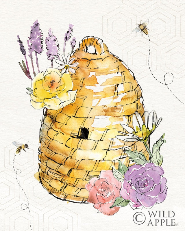 Reproduction of Honeybee Blossoms VII by Anne Tavoletti - Wall Decor Art
