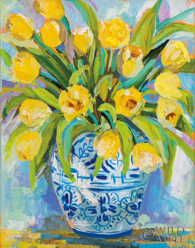 Reproduction of Ginger Jar Tulips by Jeanette Vertentes - Wall Decor Art