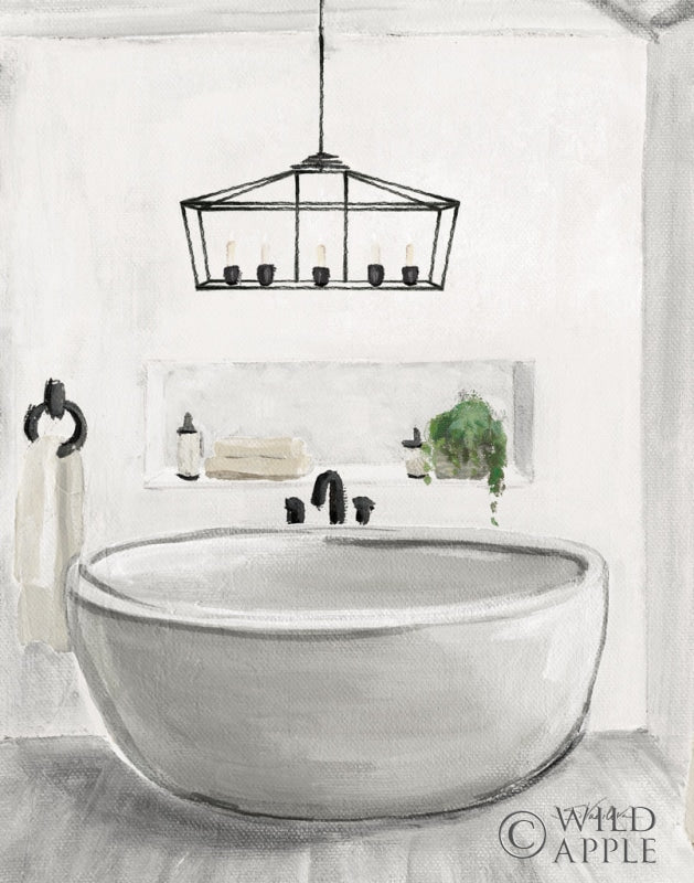 Reproduction of Attic Bathroom II Light Crop by Silvia Vassileva - Wall Decor Art