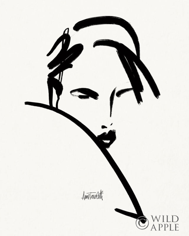 Reproduction of Brush Portrait V by Anne Tavoletti - Wall Decor Art