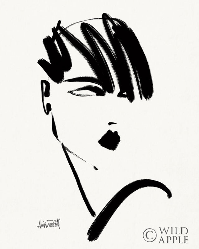 Reproduction of Brush Portrait IX by Anne Tavoletti - Wall Decor Art