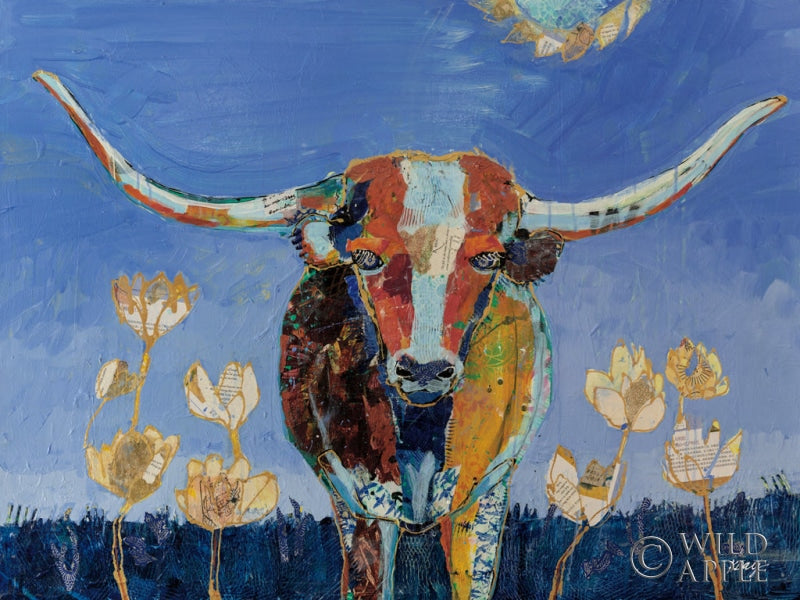 Reproduction of Skyline Longhorn by Kellie Day - Wall Decor Art