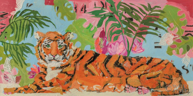 Reproduction of Tiger at Rest by Kellie Day - Wall Decor Art