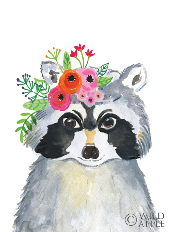 Reproduction of Sweet Raccoon by Farida Zaman - Wall Decor Art