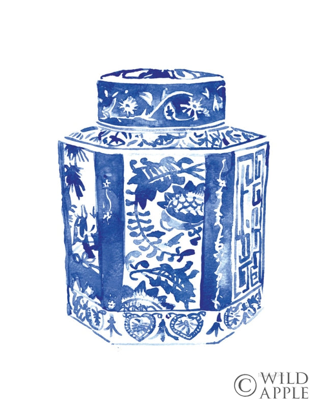 Reproduction of Chinoiserie Vase I by Mercedes Lopez Charro - Wall Decor Art