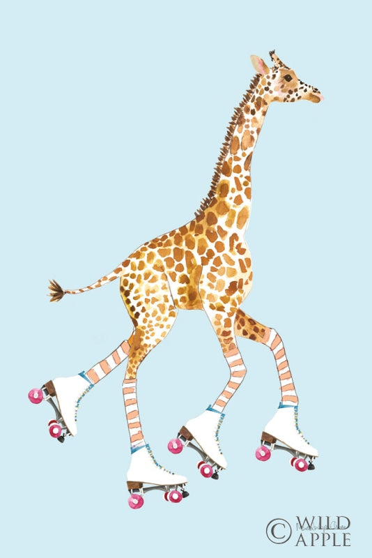 Reproduction of Giraffe Joy Ride IV by Mercedes Lopez Charro - Wall Decor Art