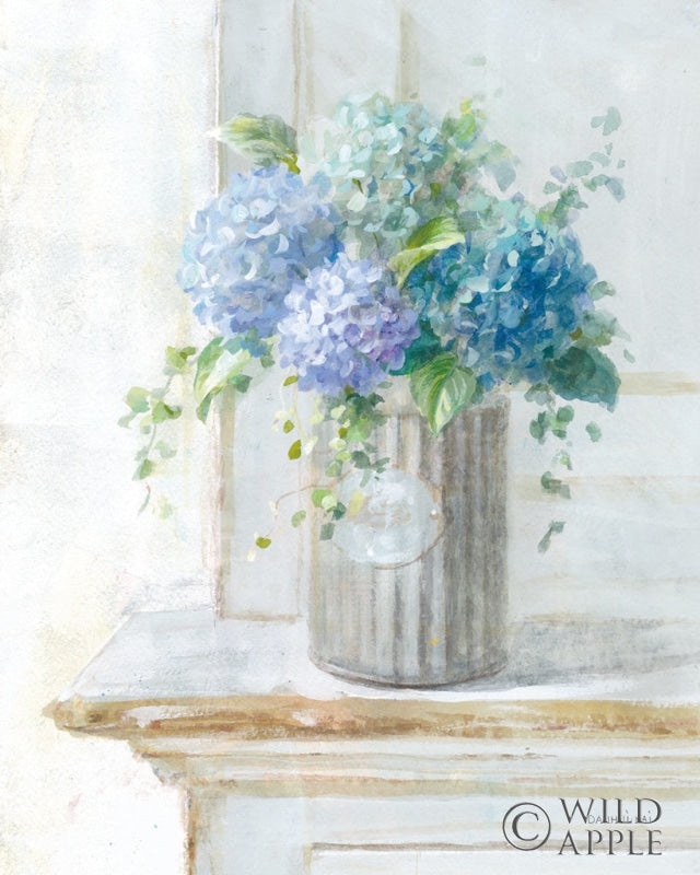 Reproduction of Morning Hydrangeas I by Danhui Nai - Wall Decor Art